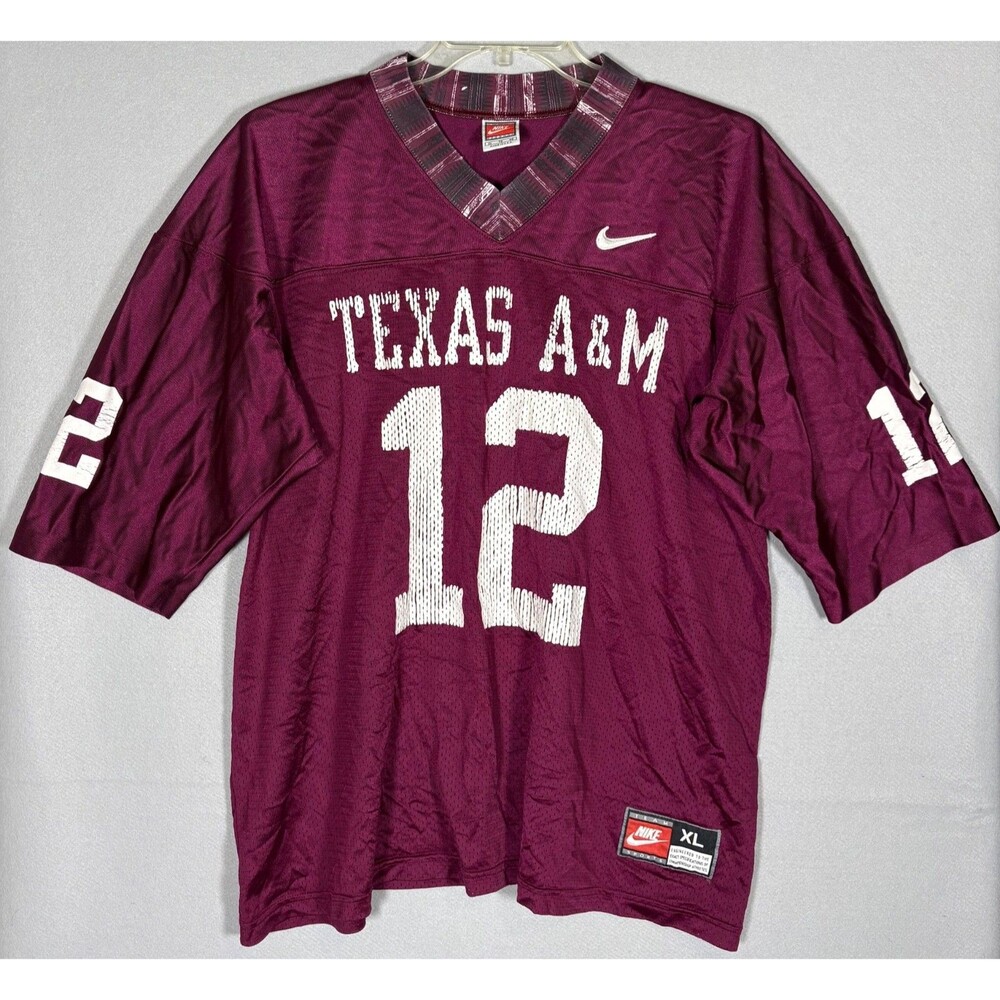 Vtg Nike Texas A&M Football Jersey Size XL Maroon Made In USA 90s Y2K -Rare